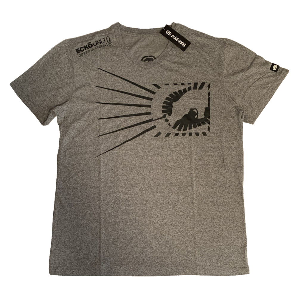 Ecko Unlimited Men's Large Short Sleeve Gray & Black Marled T-Shirt MSRP $48